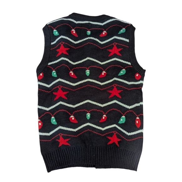 American Stitch vest size large ugly Christmas sweater pom pom balls cardigan XL - Picture 4 of 7